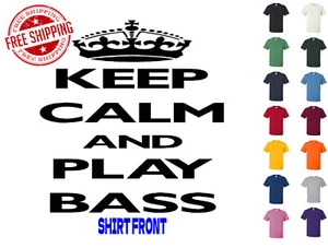 Camiseta Gráfica Mantén la Calma y Toca Bajo S M L XL 2XL 3XL Marca Gildan - Imagen 1 de 4
