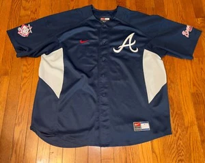 Nike Atlanta Braves Adult Jersey #25 Andruw Andrew Jones MLB Navy Blue EUC Sz XL - Picture 1 of 9