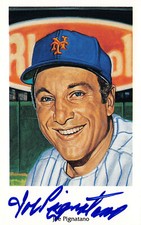 Joe Pignatano autographed postcard 1969 New York Mets Ron Lewis 1994 #5 3x5