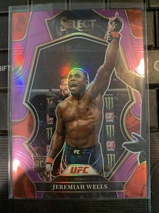 JEREMIAH WELLS 2023 SELECT UFC PURPLE ROOKIE RC PRIZM SP #/99 CARD #134 FREE SH