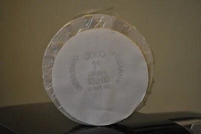  UNOPENED Full Coil of 3000 of UNTAGGED, Dull Gum 1c Omnibus Scott #2225b, Pl 2  - Image 1 of 4