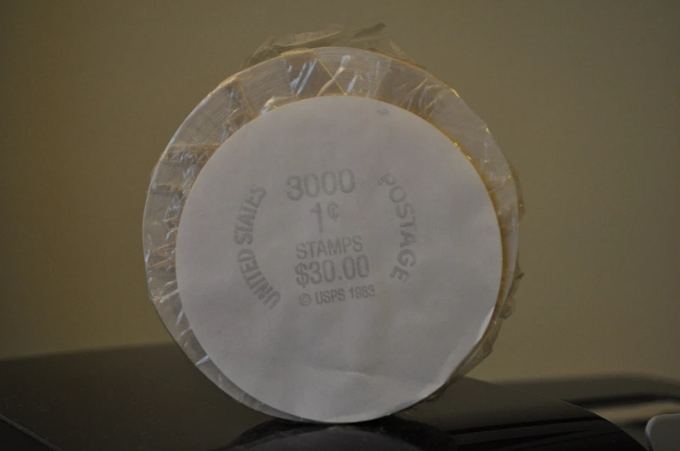  UNOPENED Full Coil of 3000 of UNTAGGED, Dull Gum 1c Omnibus Scott #2225b, Pl 2  - Image 1 of 4