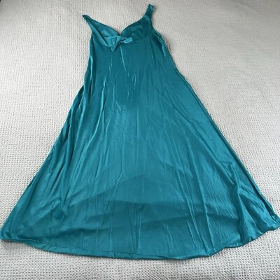 Vintage Vanity Fair Blue Green Nylon Full Sweep Nightgown Large (read) Olga-ish - Image 1 of 4