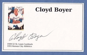 Baseballspieler CLOYD BOYER (1949-55, d.2021) handsignierte 3x5 Karteikarte - Bild 1 von 1