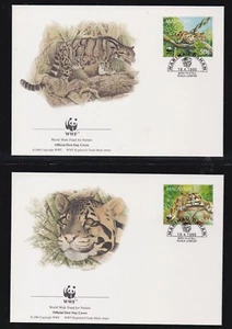 MALAYSIA 1995 4 FIRST DAY COVERS CATS LIONS WORLD WILDLIFE FUND - Picture 1 of 2