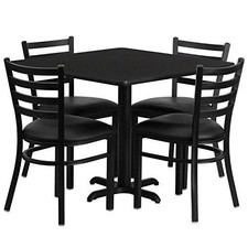 Flash Furniture Hdbf1013-Gg 36 Square Black Laminate Table Set with 4