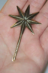 VINTAGE GOLD PLASTIC CERAMIC CHRISTMAS TREE SEVEN POINT STAR TOPPER - Picture 1 of 3