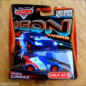 Disney PIXAR Cars NEON RAOUL CAROULE Racers EXCLUSIVE Metallic Deco ÇaROULE - Picture 1 of 12