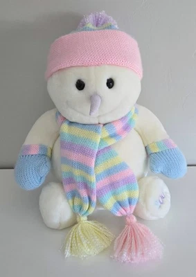 Плюшевая вязаная шапка шарф варежки Toys R Us Animal Alley Meltin Snowman 2002 18 дюймов - Изображение 1 из 4