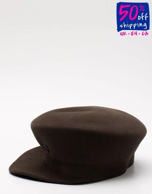 PVP €570 MAISON MICHEL Cabello de Conejo Fieltro Abby Sombrero Talla S Banda para el Sudor Metal Logo Foto 1 de 4