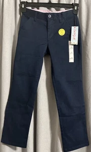 Cat & Jack Girls Size 10 Pants, Chino, Uniform, Adjustable Waistband, Navy Blue - Picture 1 of 14