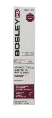 BosleyMD Minoxidil Topical Aerosol 5% Hair Regrowth Treatment Unscented 60G - Image 1 of 4