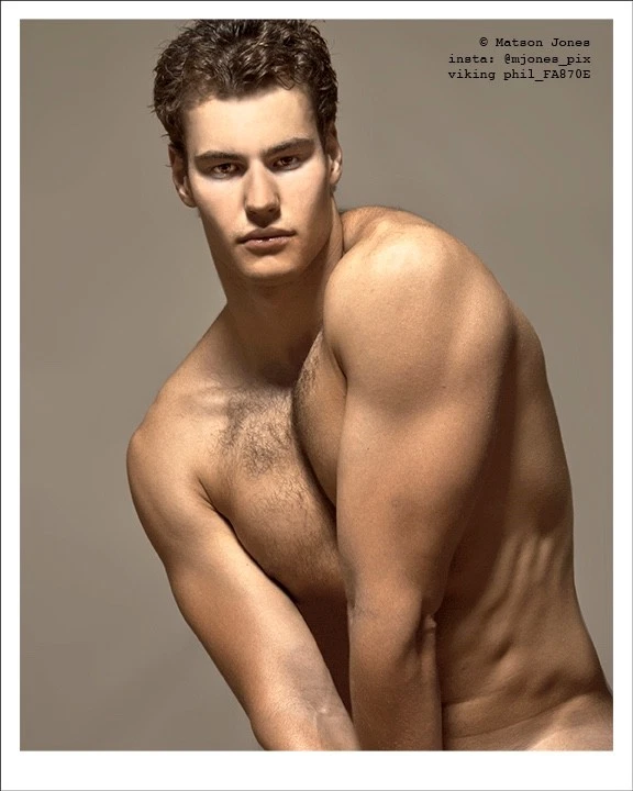 FINE ART MALE PHYSIQUE  NUDE_TALL MUSCULAR_MATSON JONES SIGNED PHOTOGRAPH - Image 1 of 2