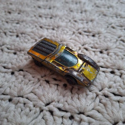 Vtg Hot Wheels Ferrari 512 S 1970 Yellow Gold Redline 512S - Original - Image 1 of 4