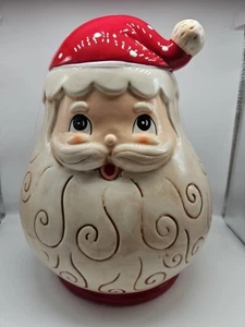 New Johanna Parker XL Santa Ceramic Christmas Cookie Jar 12"x9"x9" - Picture 1 of 9