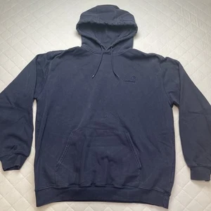 Vintage Carhartt Sweatshirt Mens XL Hooded Blue Pullover Front Pocket K184NVY - Picture 1 of 15