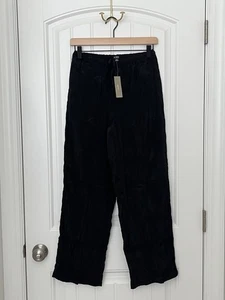J.Crew NWT Women’s XS Soleil Crinkled Black Pants $148 - Picture 1 of 5
