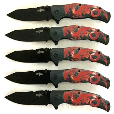 LOTE de 5 navajas de bolsillo nuevas navaja apertura asistida acero inoxidable dragón #3 Foto 1 de 4