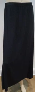 NICOLE FARHI Black Wool Jersey Blend Elasticated Waist Long Length Maxi Skirt 14 - Picture 1 of 4