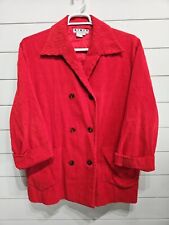 Kikit Vintage Ruby Red Cotton Corduroy Cord Blazer Coat Jacket Size Medium
