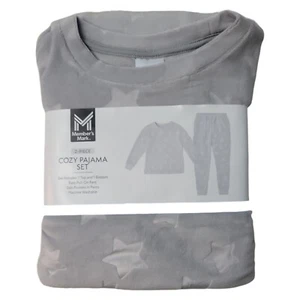 NWT Member's Mark Girl's 2-Piece Cozy Pajama Set Silver Stars Small 6/6X - Picture 1 of 2