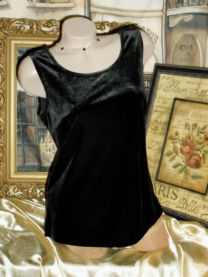 S Black Velvet Coat Cardigan Tank Top Cami Blouse Twin Set NWT USA  - Image 1 of 4