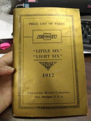 Chevrolet Price List of Parts Little Six Light Six 1912 Antique PB VG 231019 - Image 1 of 4