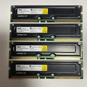 NEC 64 MB RAMBUS MEMORY MODULE MC-4R64CPE6C-653 800-53 RM2-CMP52-15 Quantity x 4 - Picture 1 of 2