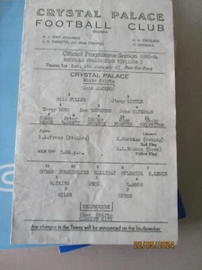 1963-64 Crystal Palace v Cardiff City Reserves Football Combination D1 4.1.1964 - Picture 1 of 1