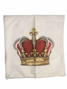 Funda de almohada Crown Home Decor cuadrada de algodón y lino 18x18 pulgadas - Imagen 1 de 1