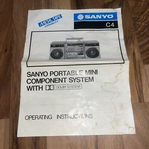 Sanyo C4 manuale di servizio originale Boombox Japan ORIGINALE anni 80 - Foto 1 di 8