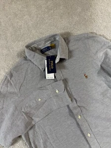 Polo Ralph Lauren Oxford Classic Women's BSR Heather Gray Button Up XL NWT - Picture 1 of 11