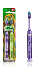 3 Packs Of 2 GUM Crayola Kids Toothbrushes Soft with Suction Cup Bases New