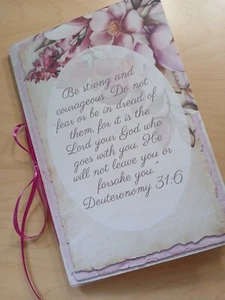 Junk Journal Blank Booklet "FAITH 2" Scripture Quotes LG 8.5"x5.5" 40pgs - Picture 1 of 16
