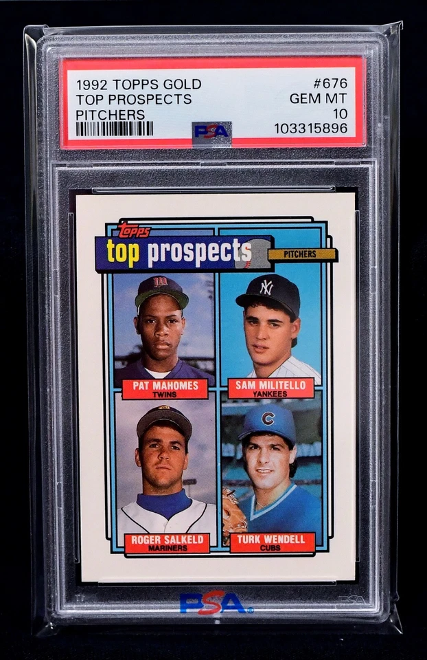 1992 Topps Pat Mahomes, Sr. (RC) (Patrick's dad) Top Prospects #676 - PSA 10 GEM - Image 1 of 1