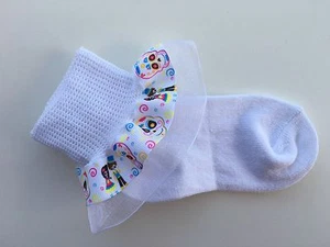 CALCETINES CON VOLANTES SÚPER LINDOS DEL DÍA DE LOS MUERTOS - Imagen 1 de 1