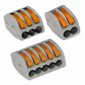 Wago 222 elektrische Steckverbinder Draht/Kabelblock Klemme Klemme Klemme wiederverwendbar 2,3,5 - Bild 1 von 6