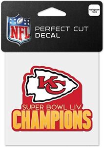 NFL Kansas City Chiefs Super Bowl LIV Champions Perfect Cut Decal 4" x 4"