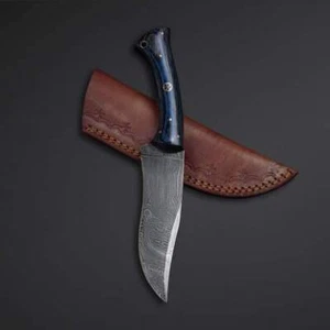 Custom handmade (6)pcDamascus steel Hunting knife with pouch - Picture 1 of 2