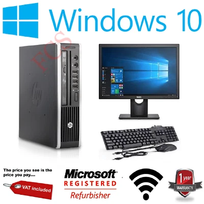 FAST Quad Core i5 HP PC Desktop Computer 1TB 480GB SSD 16GB Windows 10 Monitor - Image 1 of 4