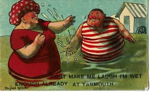 POSTAL DONALD MCGILL 1911 No 322 RISA YA ESTOY MOJADO EN YARMOUTH - Imagen 1 de 2