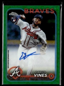 2024 TOPPS CHROME MLB GREEN REFRACTOR AUTOGRAPH DARIUS VINES RC AUTO 80/99 - Picture 1 of 2