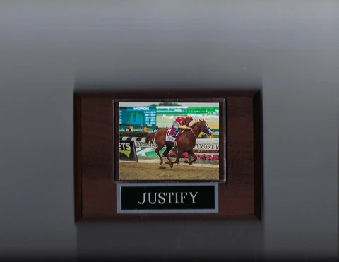 JUSTIFY PLAQUE HORSE RACING  TRIPLE CROWN WINNER MIKE E. SMITH Cover