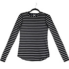 Lululemon Ivivva Girls Size 12 Long Sleeve T Shirt Black White Striped Sweater