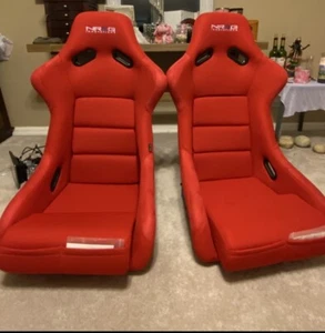 NRG red racing bucket seats FRP 300R - Picture 1 of 3