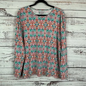 Womens Coolibar Morada Everyday LS Teal Print  Top UPF 50+ UV Protection XXL - Picture 1 of 7