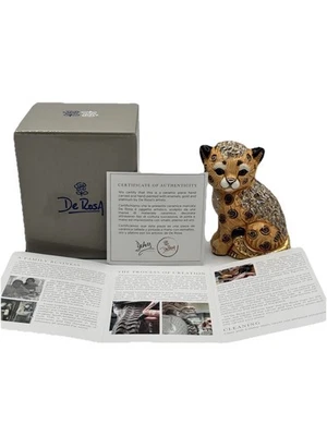 Estatuilla De Rosa Rinconada Baby Cheetah F448 hecha a mano cerámica detalles dorados 2024 Foto 1 de 4