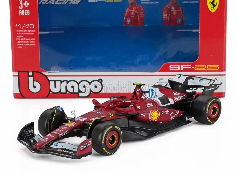 1/43 BURAGO - FERRARI - F1 SF-25 TEAM SCUDERIA FERRARI HP N 44 SEASON 18-36853-