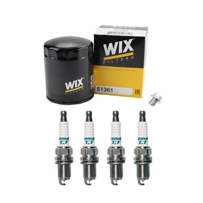 Filtro de aceite de motor Wix y kit de 4 bujías Denso para Nissan Altima Sentra L4 Sedán Foto 1 de 2