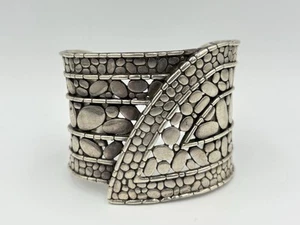 John Hardy Sterling Silver Kali Pebble Overlap Cuff Bracelet - Picture 1 of 8